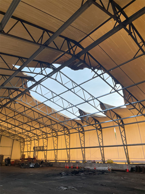 Fabric Buildings Protect Against Fire Damage