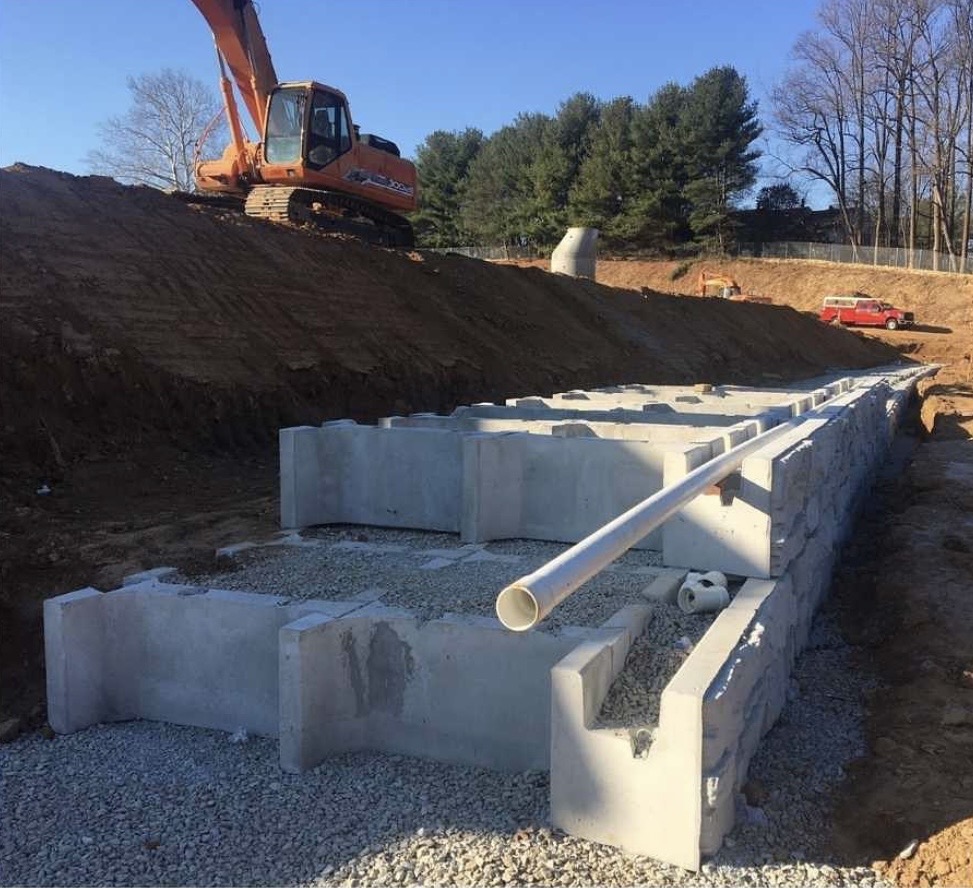 Retaining Wall with Built-in Drainage